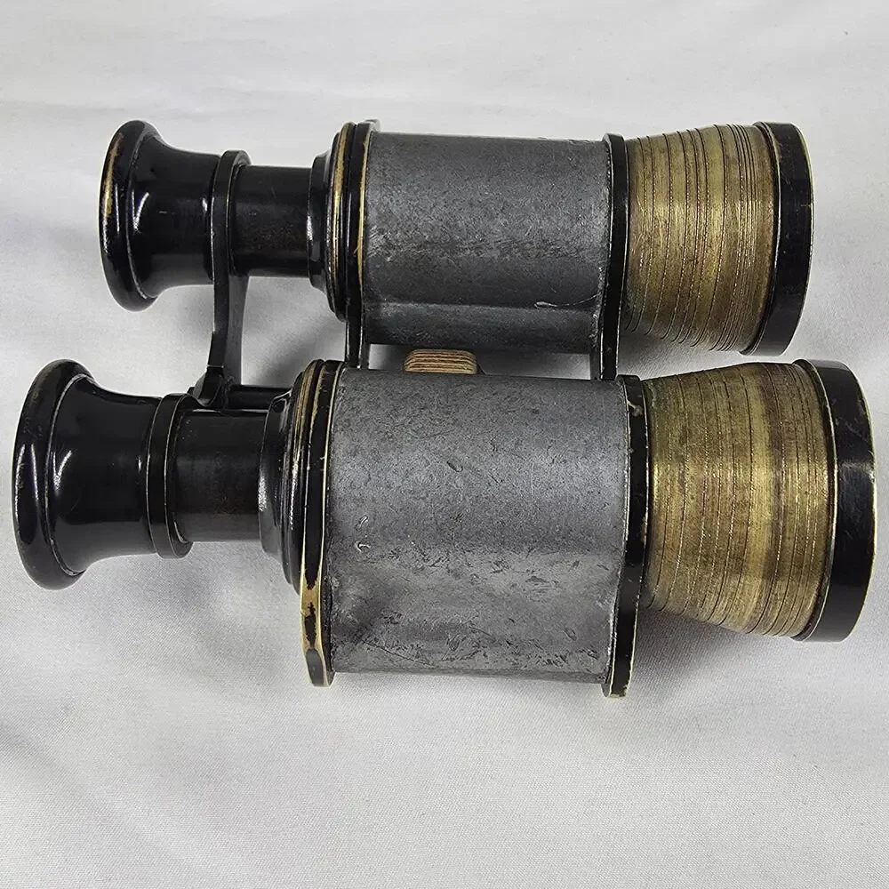 VINTAGE COMTESSE PARIS BINOCULARS BRASS & METAL WWI ERA FIELD GLASSES